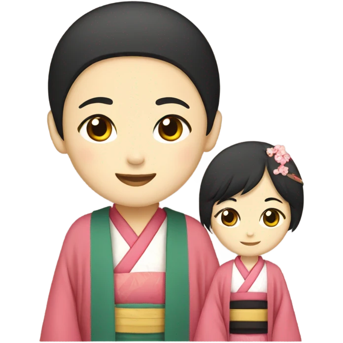 japanese siblings in traditional attire emoji