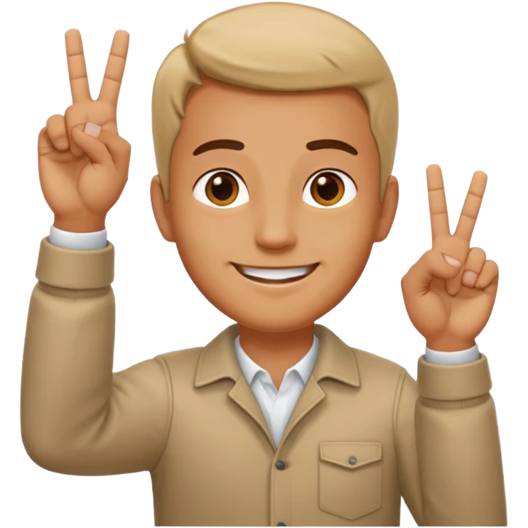A man indicating God with his hands upward and with his index finger and wearing normal clothes emoji