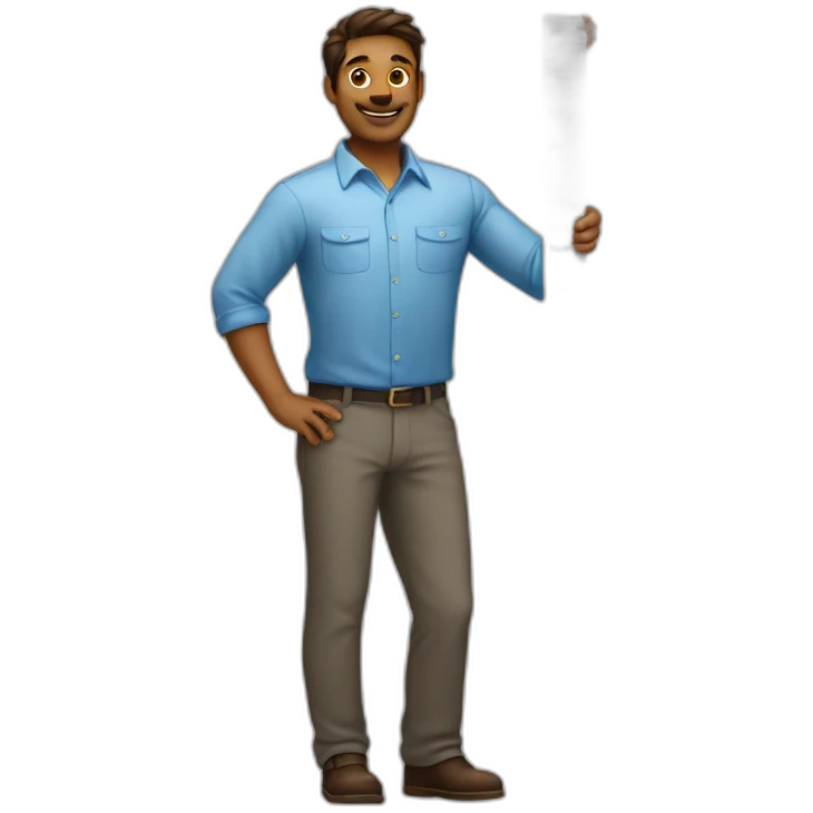 Man presenting growth chart emoji