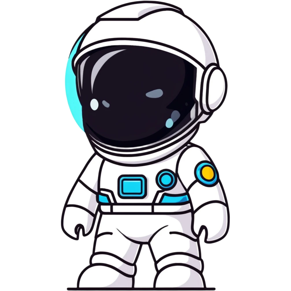 cartoon sticker of a little astroneer in a white suit and helmet, crying hard with big tears emoji