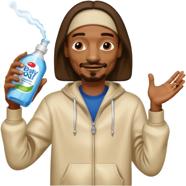 Snoop Dogg dancing holding baby oil emoji