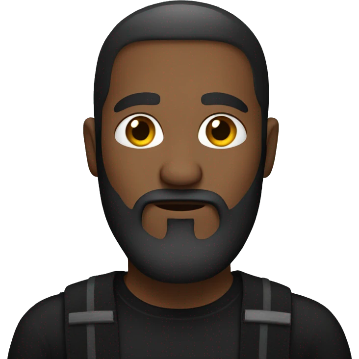 bearded man in black shirt emoji