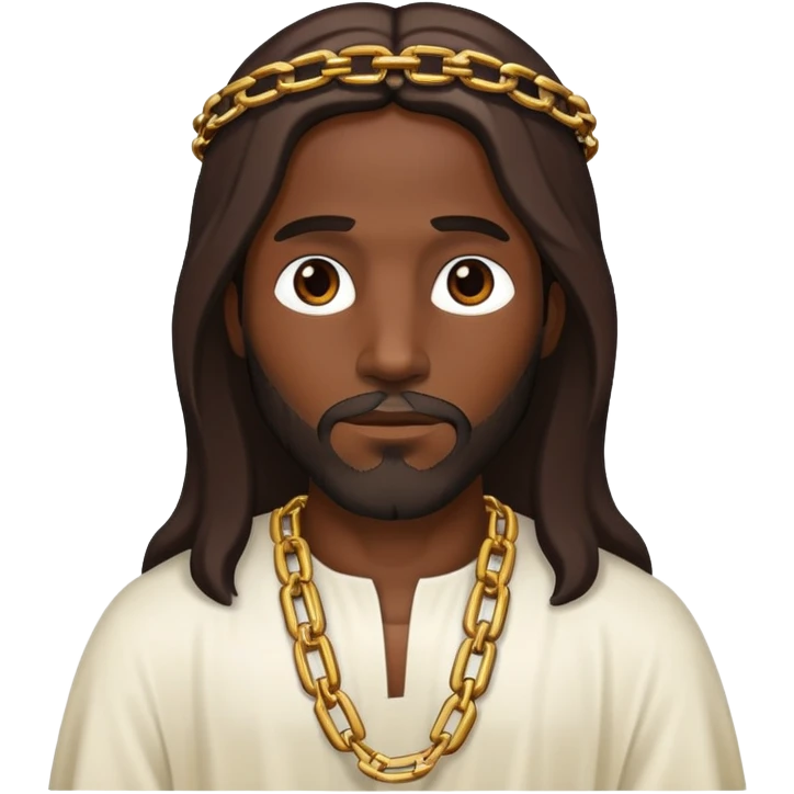 Dark skin christ Jesus in chain  emoji