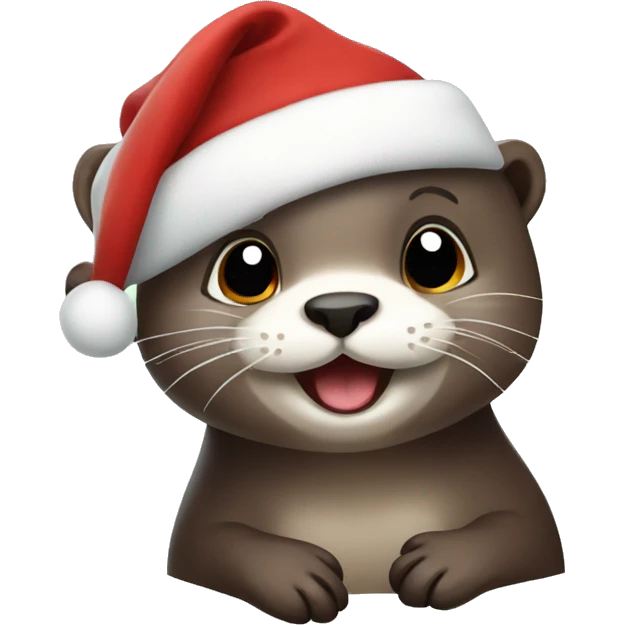 Cute Otter christmas emoji
