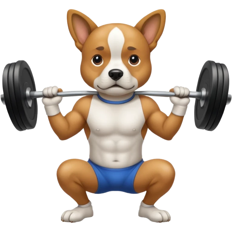 Dog doing squats emoji