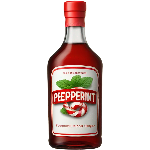 Bottle of Peppermint schnapps red emoji