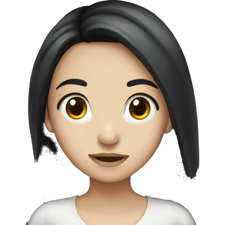 white cutegirl with long black hair emoji