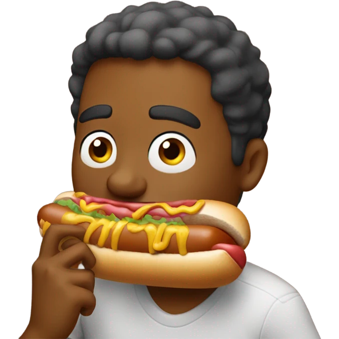 guy eating hot dog emoji