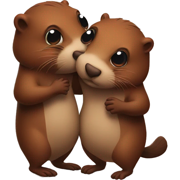 Kissing beavers emoji