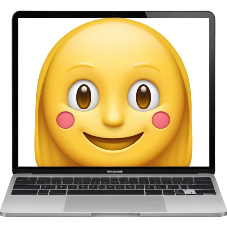 smiling emoji using a MacBook emoji