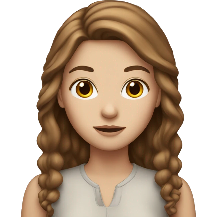 White girl with brown hair emoji