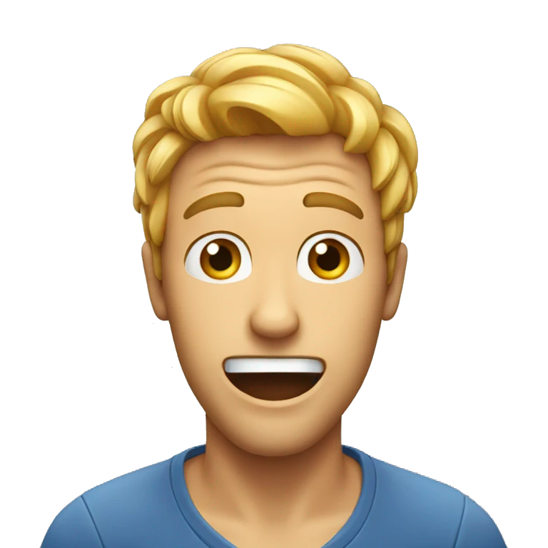 Man happy shocked hand on his head emoji