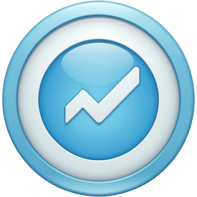 Light blue coloured circle badge with a white tick in the middle emoji