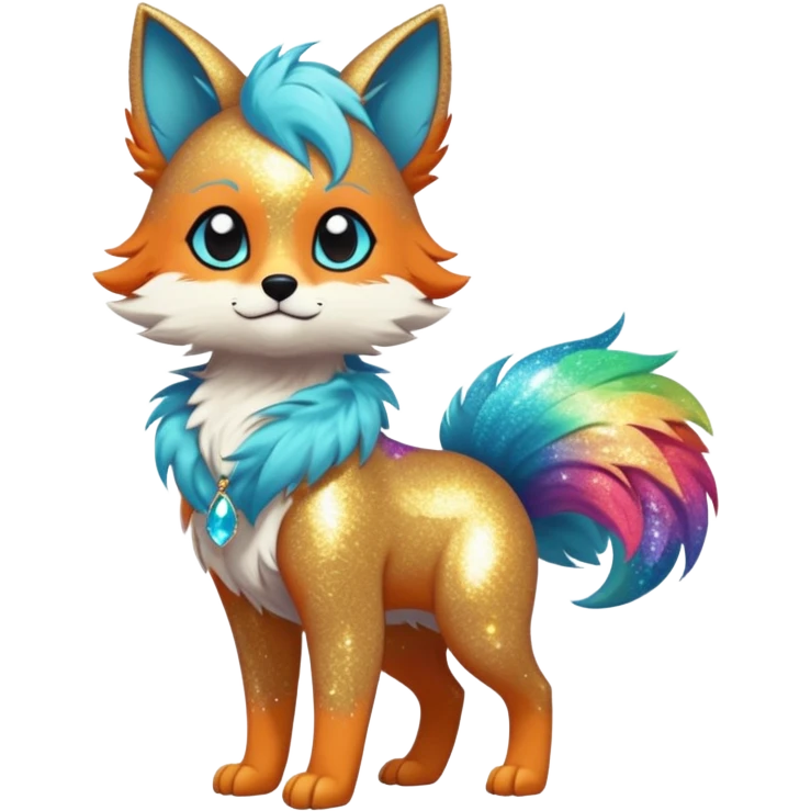 Cool cute Kawaii edgy fantasy animal sparkle fursona Fionbri by griffsnuff & LiLaiRa & Falvie full body emoji