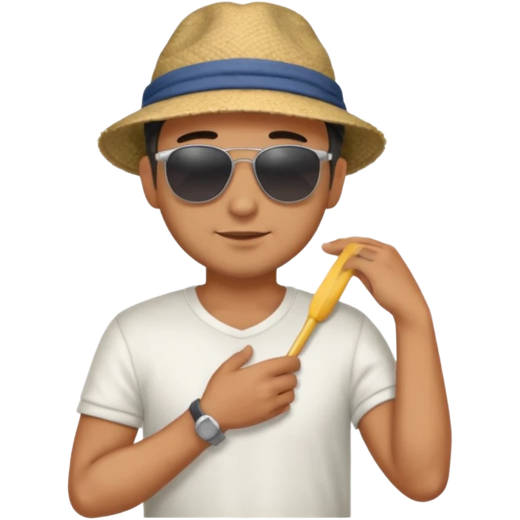 Emoji of a guy dusting off his shoulder with his hand emoji