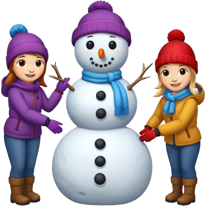 people making a snowman emoji