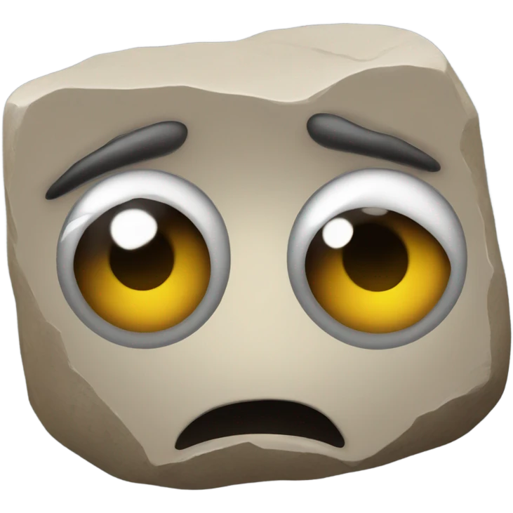 rock with eyes emoji