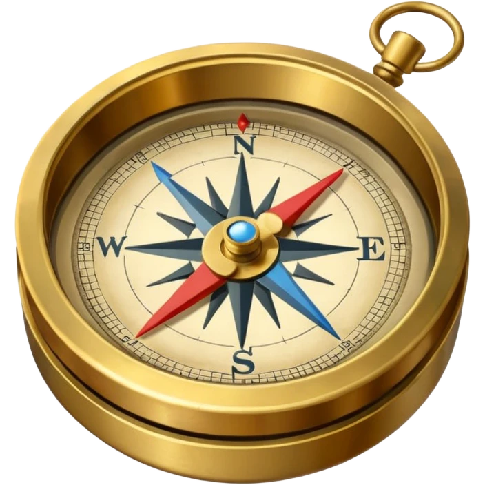 Travel compass pointing to adventure emoji