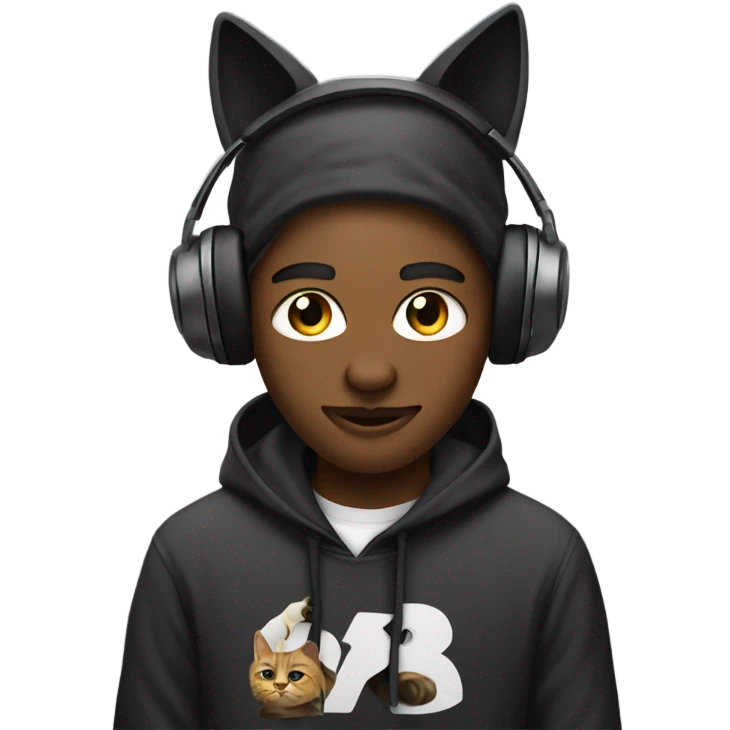 rapper playboicarti with cat ears and a tail emoji