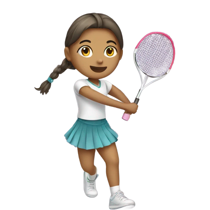 Girl playing badminton with skirt emoji