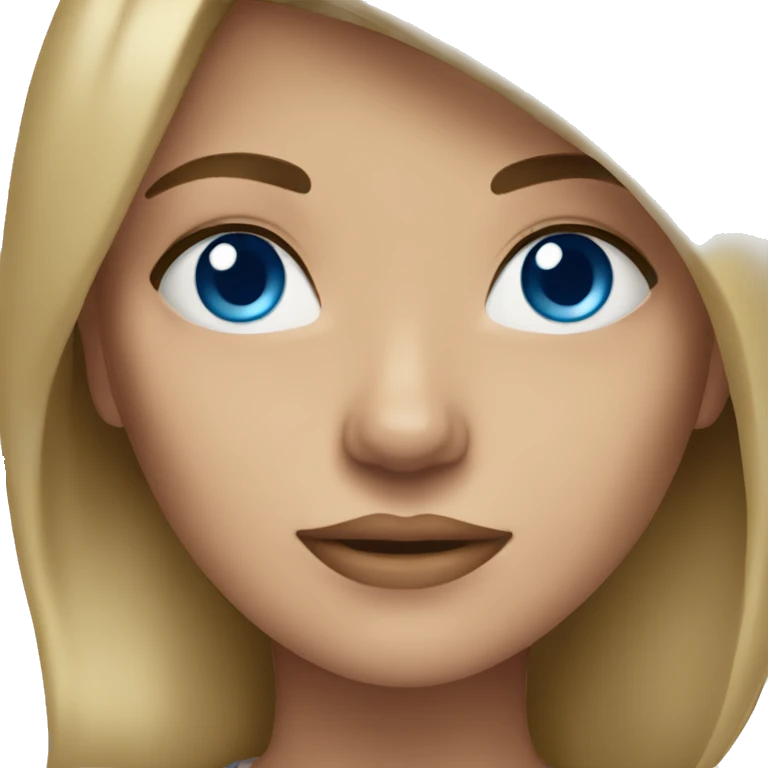 Woman blue eyes dark blond hair emoji