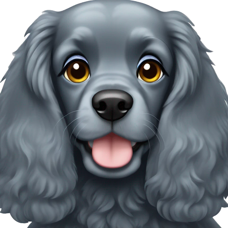 A blue roan cocker spaniel emoji
