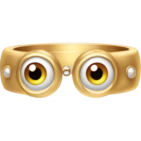thin gold ring studded with eyeballs emoji