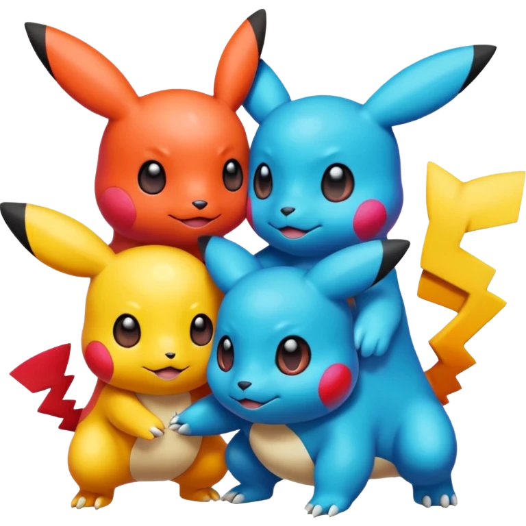 3 pokemnas helping each other  emoji