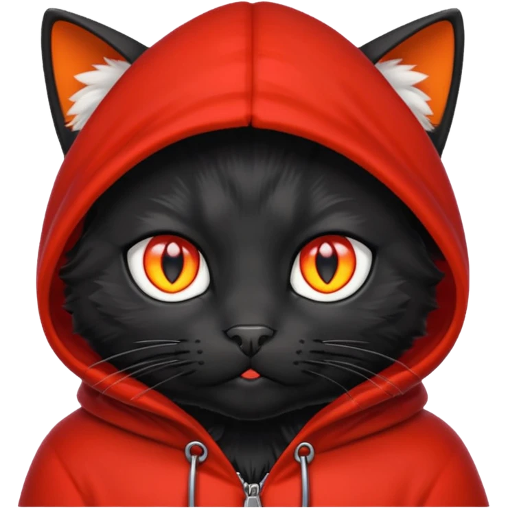 Black Cat with red hood emoji