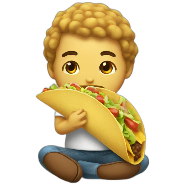a taco eating a taco emoji
