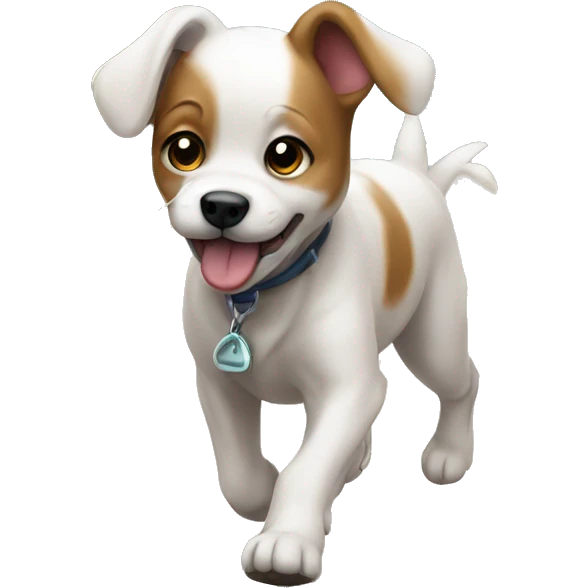 Cute baby dog walking with human emoji