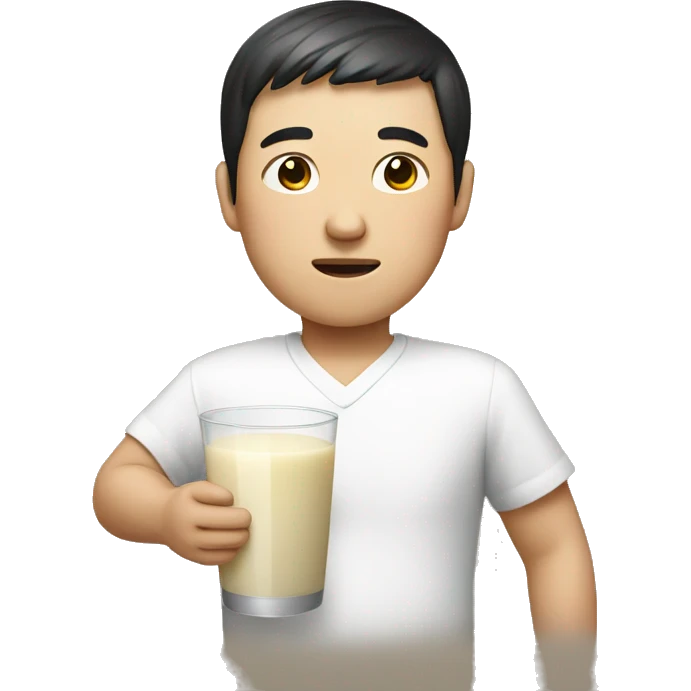 chinese man with milk emoji
