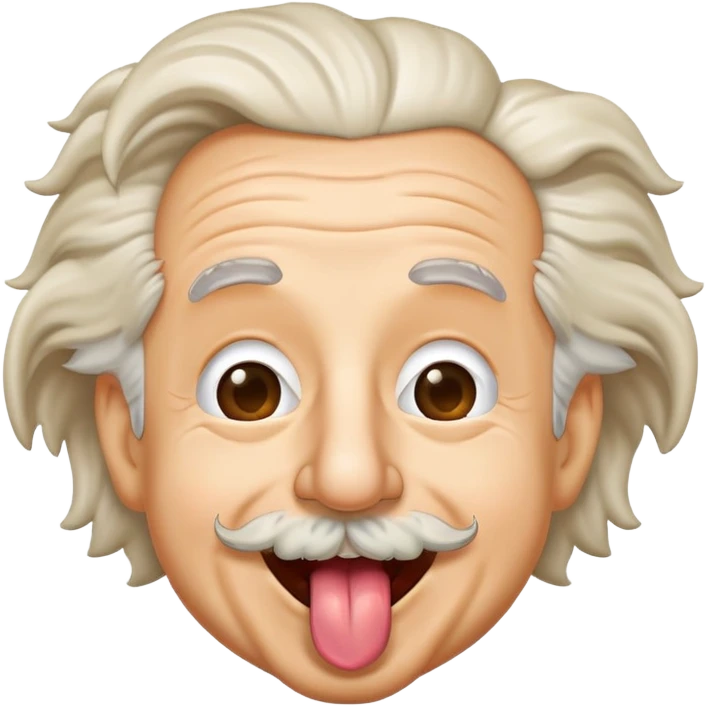 Emoji albert einstein show his tongue as on the famous photo emoji