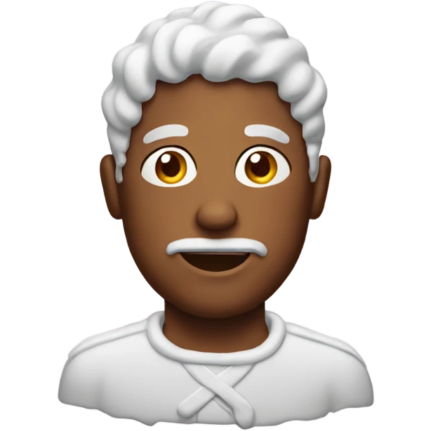 Man covered in frosting emoji