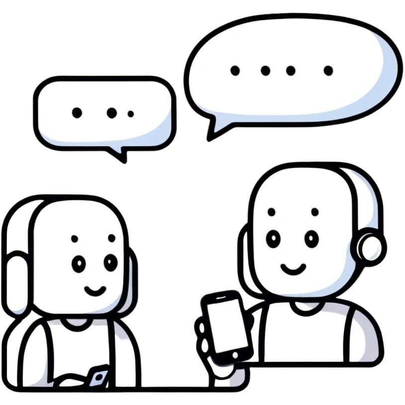 two people resolving conflict, one showing avoidant style looking at phone ignoring the issue, the other showing secure style with a conversation bubble suggesting talking it through emoji