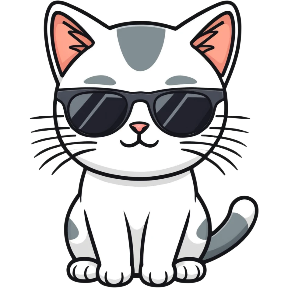Cat with sunglasses emoji