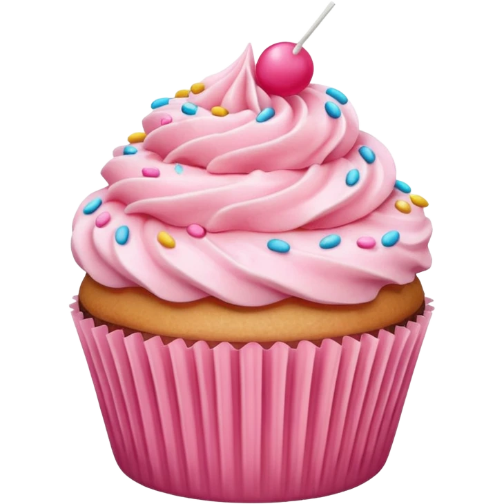 Cupcake with pink icing emoji