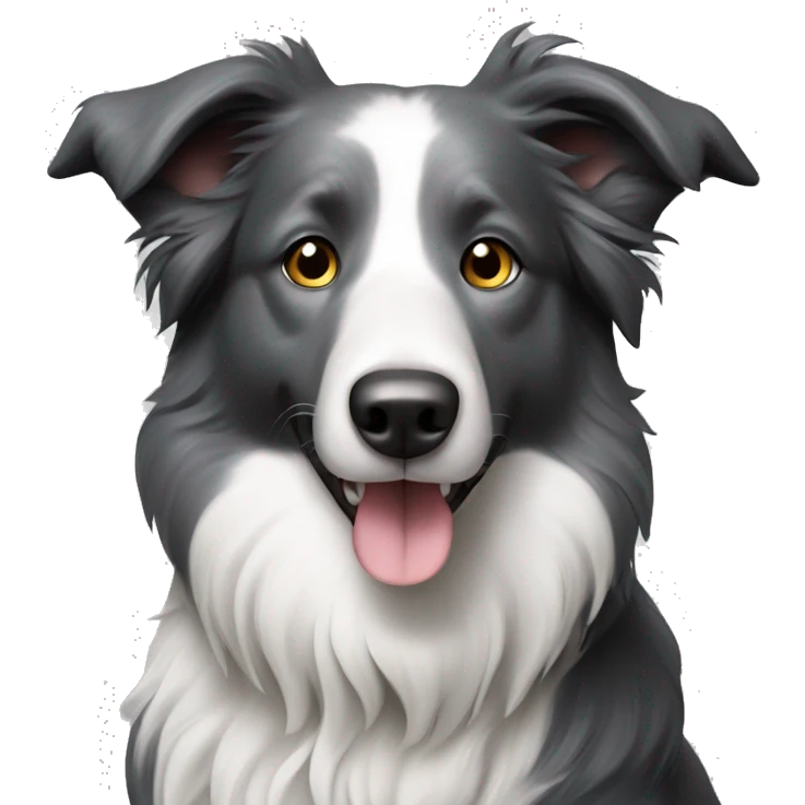 Dog border collie grey emoji
