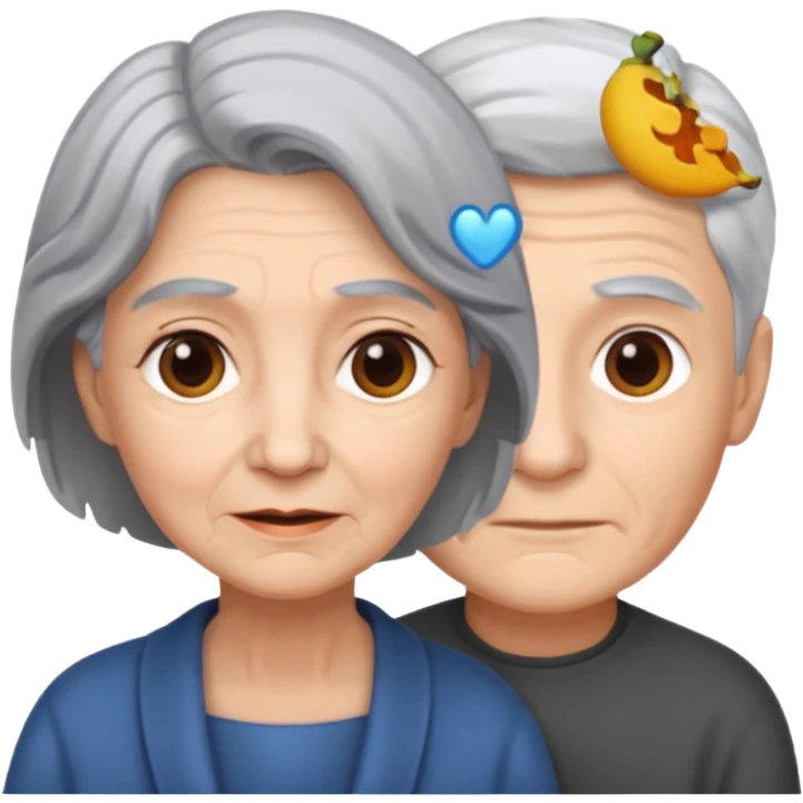 lo mismo que estas haciendo solo coloca alado de la abuela un hombre joven  emoji