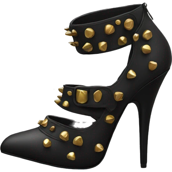 Black rivet heels  emoji