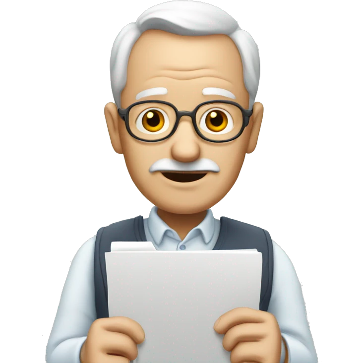 old man with a clipboard emoji