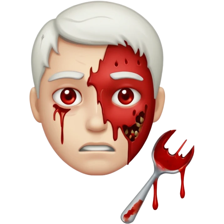 A pail white bloody character emoji
