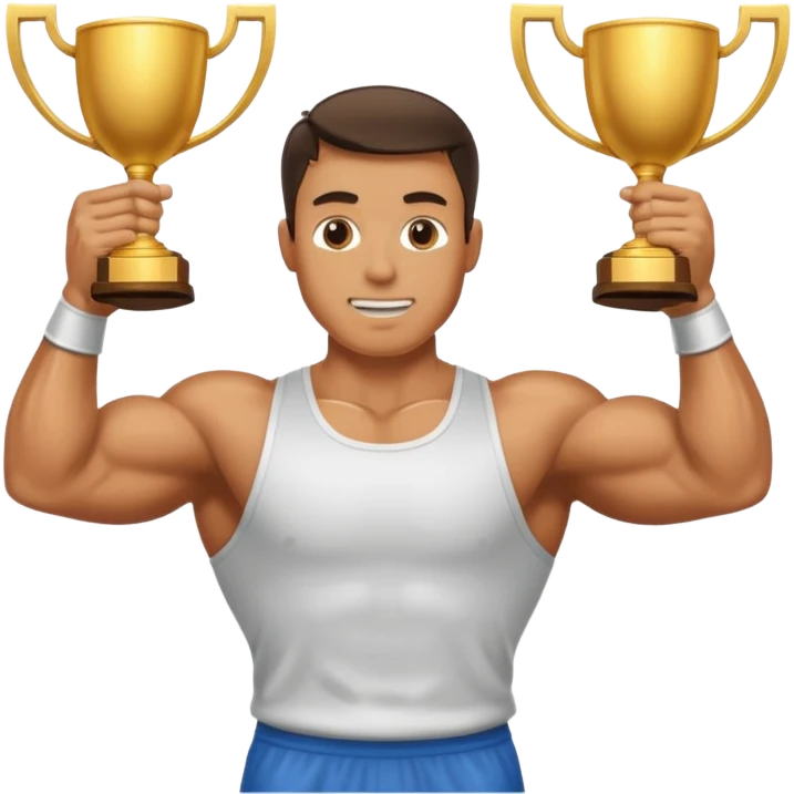 a man lifting trophy  emoji