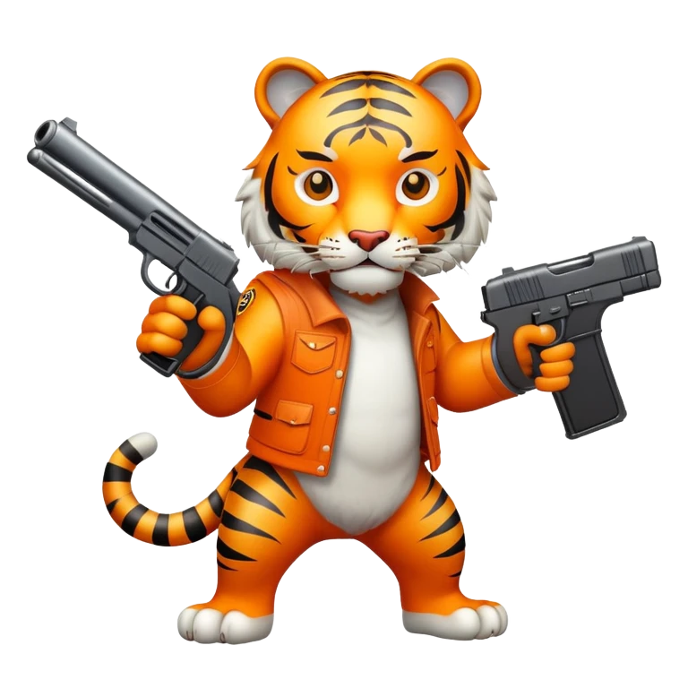 Tiger holding a gun emoji