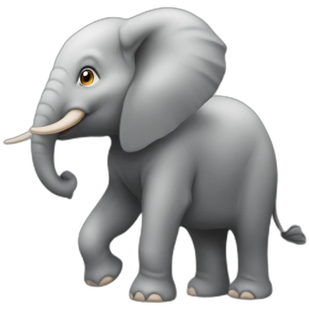 Éléphant sur poule emoji