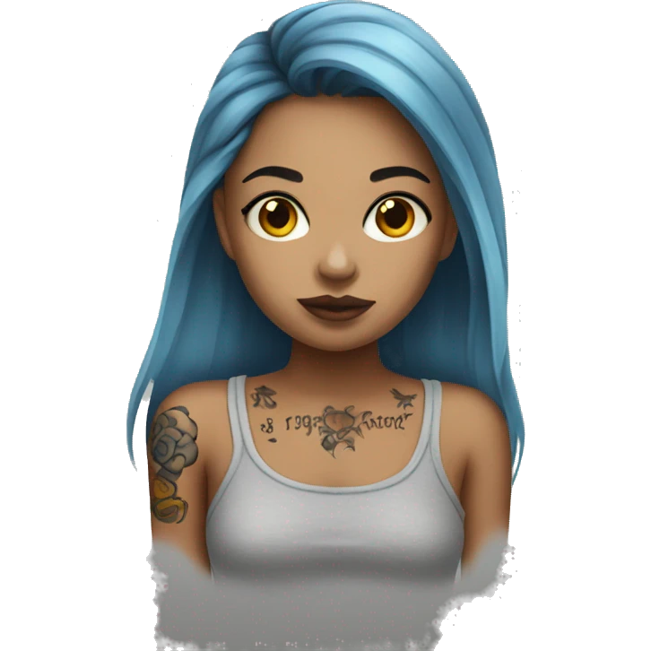 girl with tattoo emoji