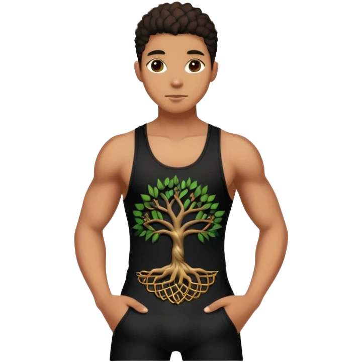 Black weaved tank top body suit with a tree of life pendant  emoji