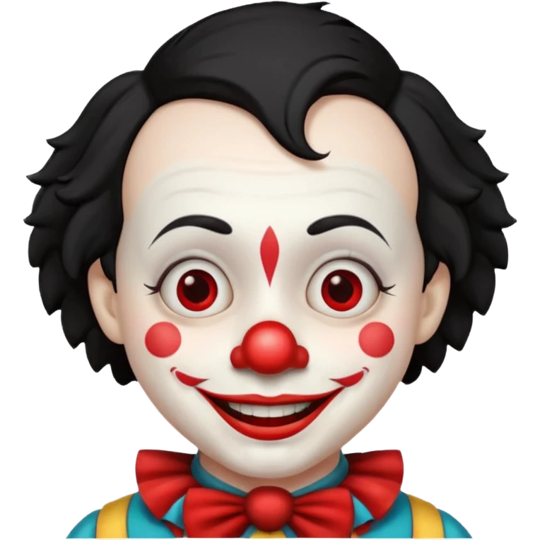 short black haired clown emoji