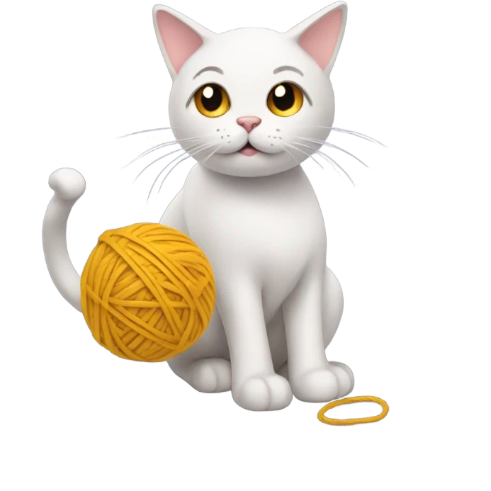 Cat with a ball of yarn emoji