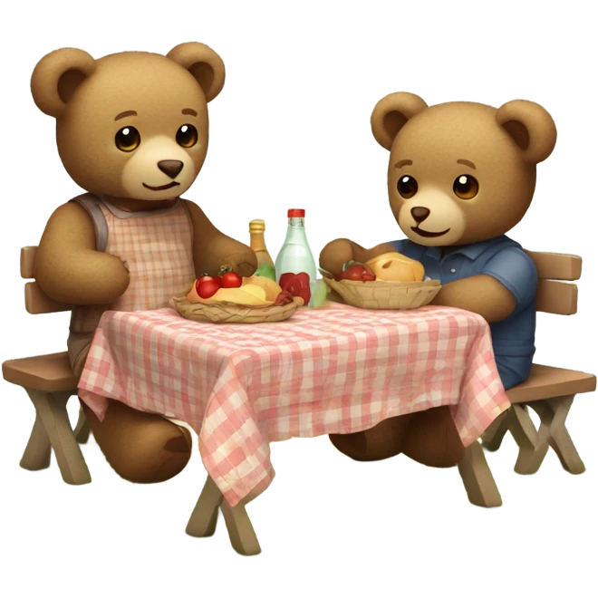 teddy bears having a picnic  emoji